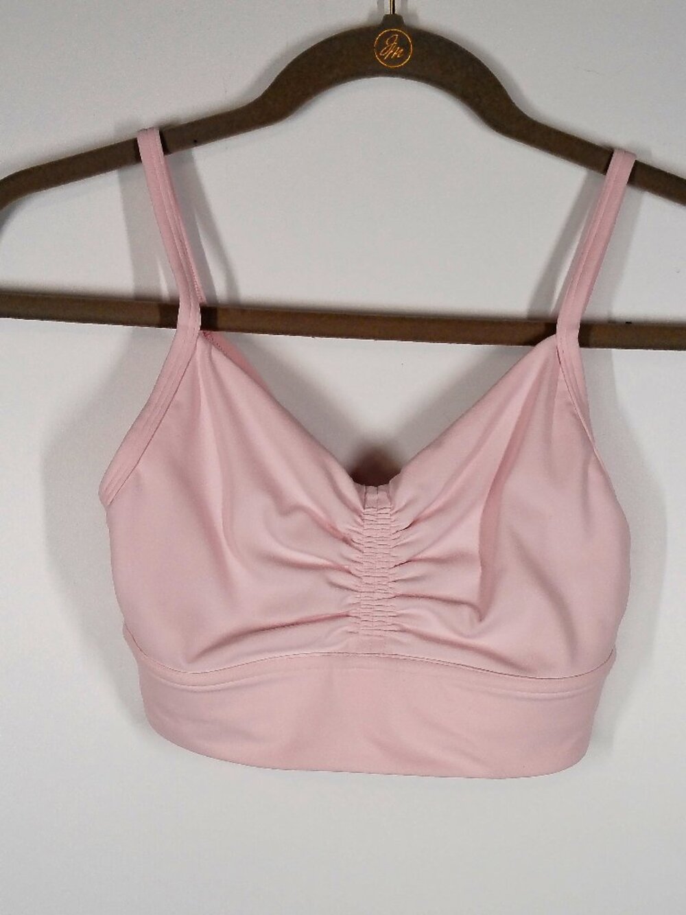 Lululemon Nulu front gather yoga bra Size 4 Soft pink